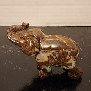 Carved Boulder Opal Elephant